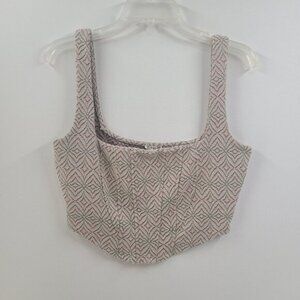 Free People Intimately Women's Tank Top Cropped  Tan Size M Knit Strech